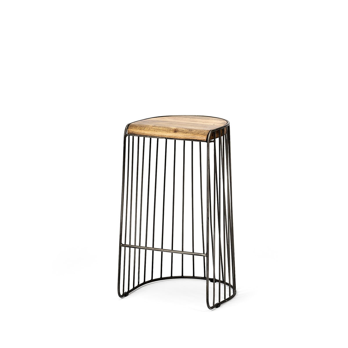 Seagram Brown/Black Seat Metal Frame Stool - Ornate Home