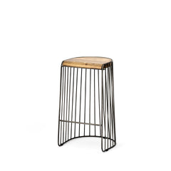 Seagram Brown/Black Seat Metal Frame Stool - Ornate Home