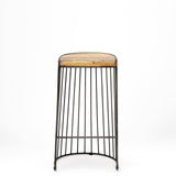 Seagram Brown/Black Seat Metal Frame Stool - Ornate Home