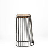 Seagram Brown/Black Seat Metal Frame Stool - Ornate Home