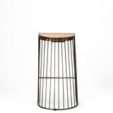 Seagram Brown/Black Seat Metal Frame Stool - Ornate Home