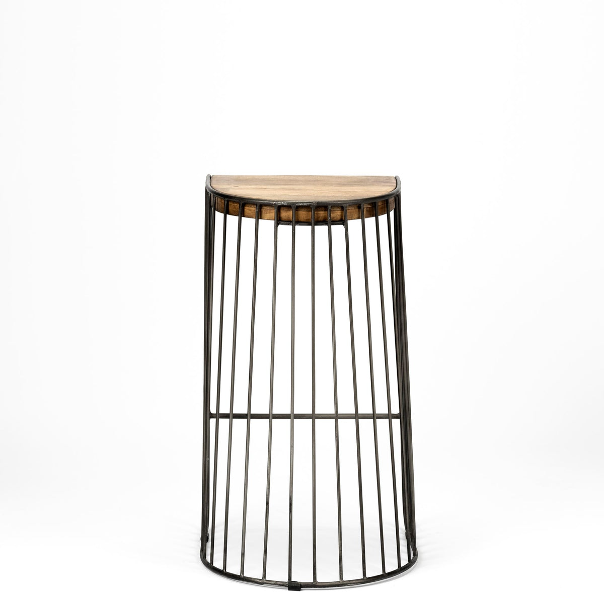 Seagram Brown/Black Seat Metal Frame Stool - Ornate Home