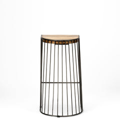 Seagram Brown/Black Seat Metal Frame Stool - Ornate Home