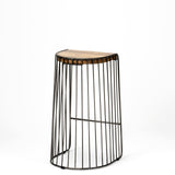 Seagram Brown/Black Seat Metal Frame Stool - Ornate Home