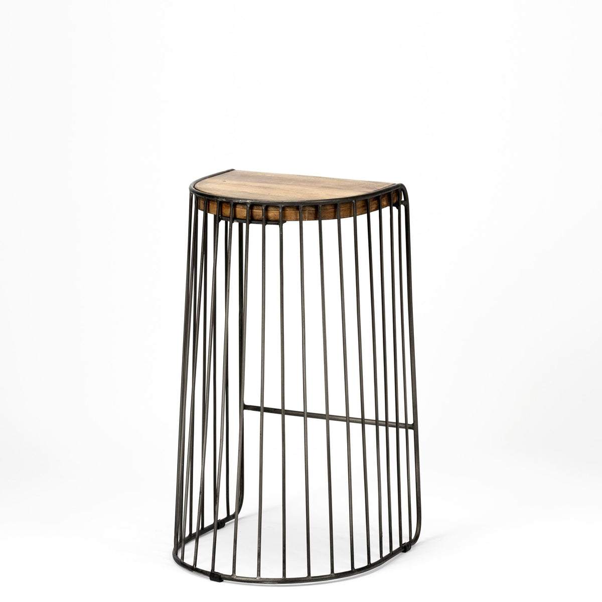 Seagram Brown/Black Seat Metal Frame Stool - Ornate Home