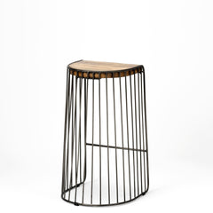 Seagram Brown/Black Seat Metal Frame Stool - Ornate Home