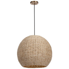 Seagrass Brass 1 Light Dome Pendant - Ornate Home