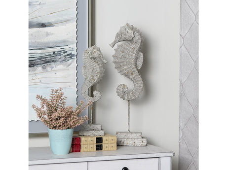 Seahorse Beige Seahorse Finials - Ornate Home