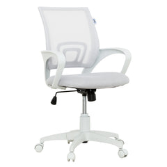 Sealy Jupiter White/Grey Mesh Office Desk Chair - Ornate Home