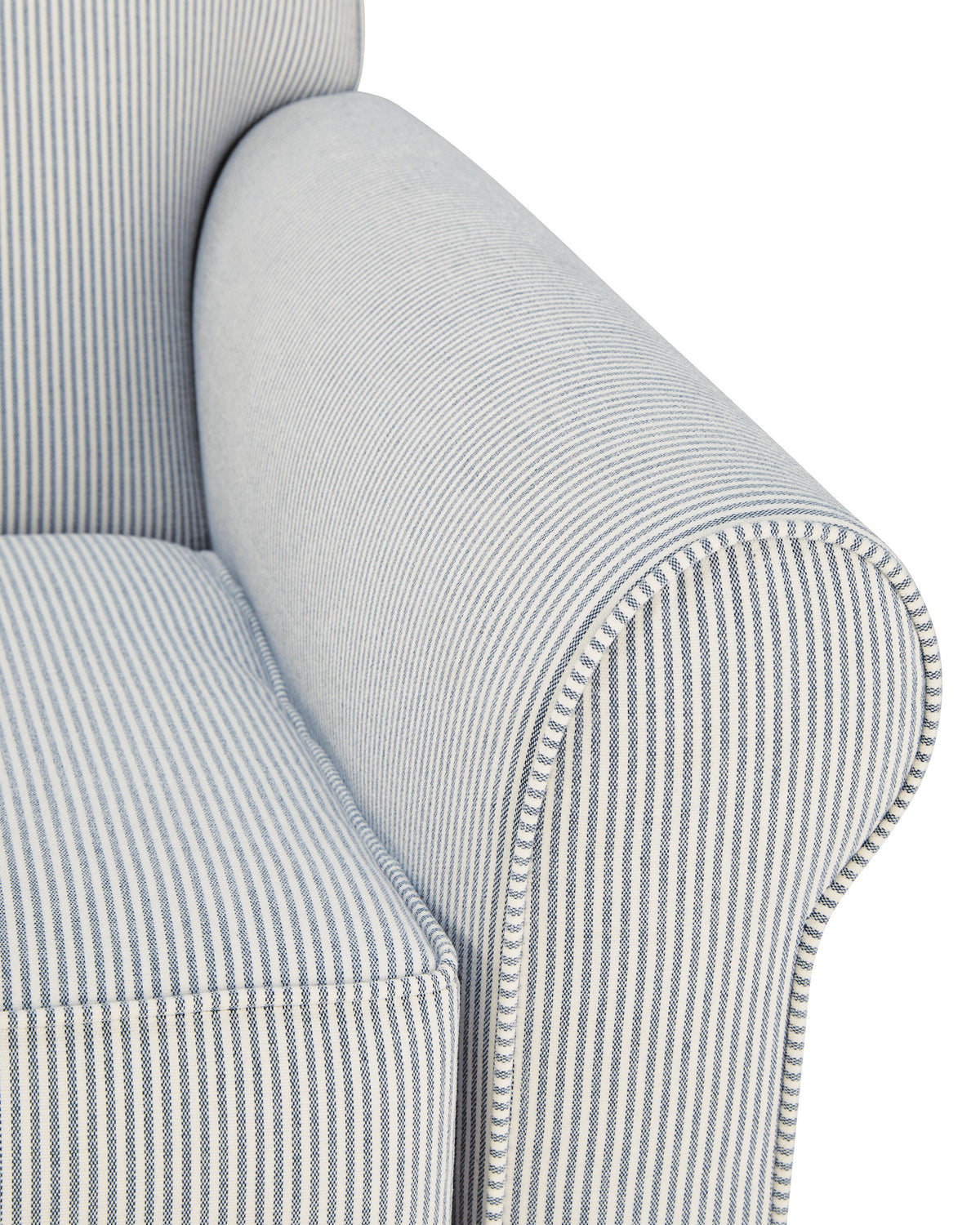 Searcy White/Navy Swivel Glider Accent Chair - Ornate Home