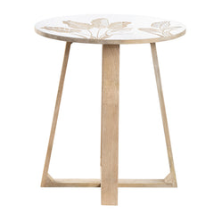 Seaside Brown/White Accent Table - Ornate Home