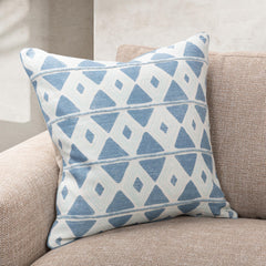 Seaside Trellis Harbor Blue 22"x22" Throw Pillow (Set of 2) - Ornate Home