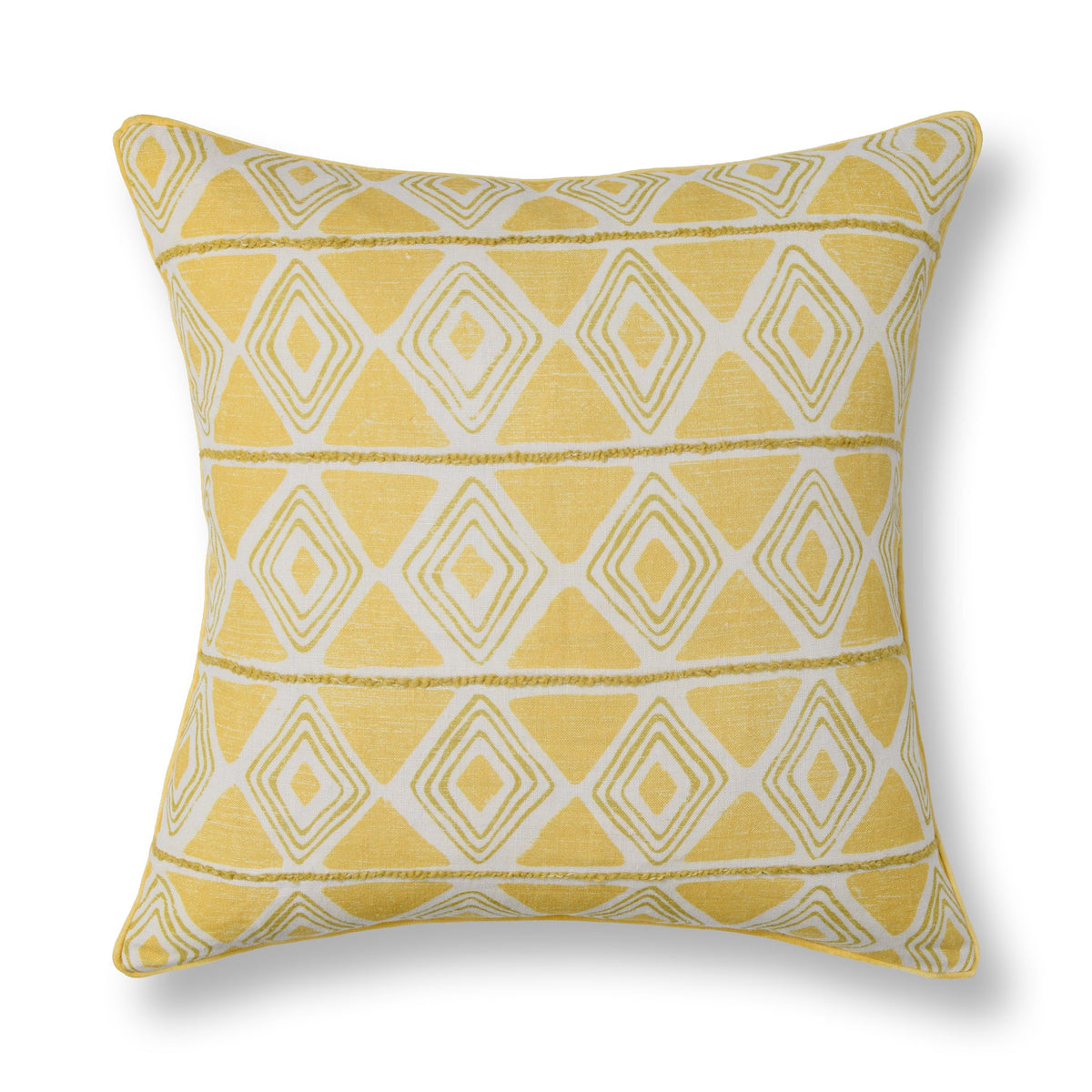 Seaside Trellis Sunwashed Gold 22"x22" Throw Pillow (Set of 2)