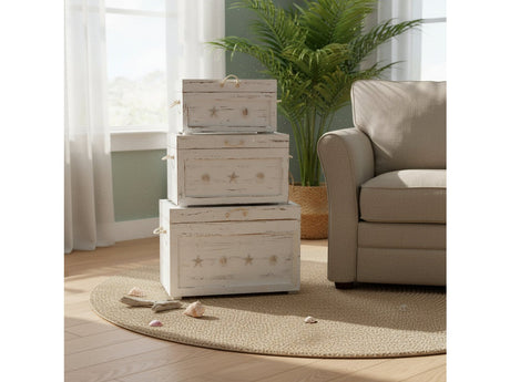 Seaside White 3-Piece Trunks - Ornate Home