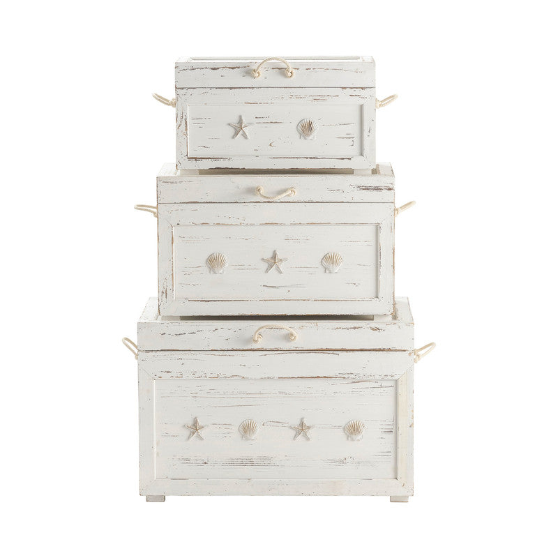 Seaside White 3-Piece Trunks - Ornate Home