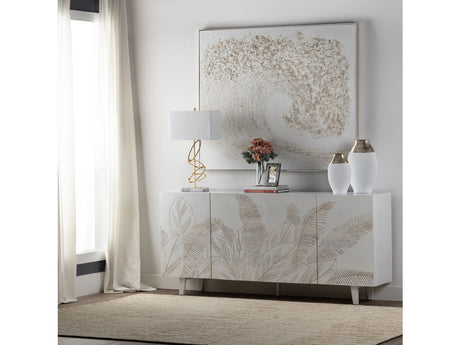 Seaside White/Brown Four-Door Sideboard - Ornate Home