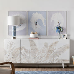 Seaside White/Brown Four-Door Sideboard - Ornate Home