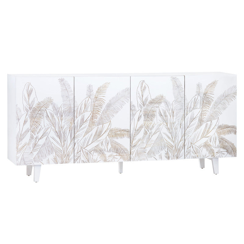 Seaside White/Brown Four-Door Sideboard - Ornate Home
