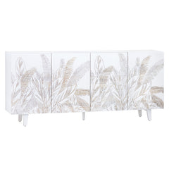 Seaside White/Brown Four-Door Sideboard - Ornate Home