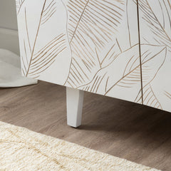 Seaside White/Brown Four-Door Sideboard - Ornate Home
