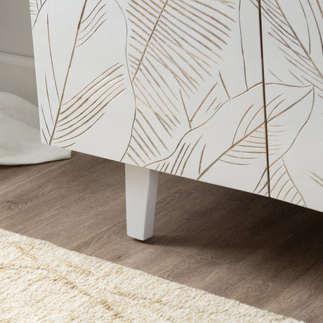 Seaside White/Brown Four-Door Sideboard - Ornate Home