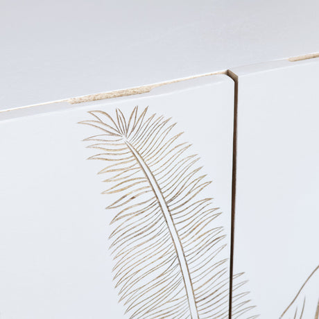 Seaside White/Brown Four-Door Sideboard - Ornate Home