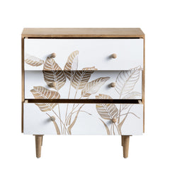 Seaside White/Brown Three-Drawer Chest - Ornate Home