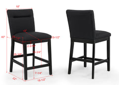 Sebastian Black Counter Height Chair (Set of 2) - Ornate Home