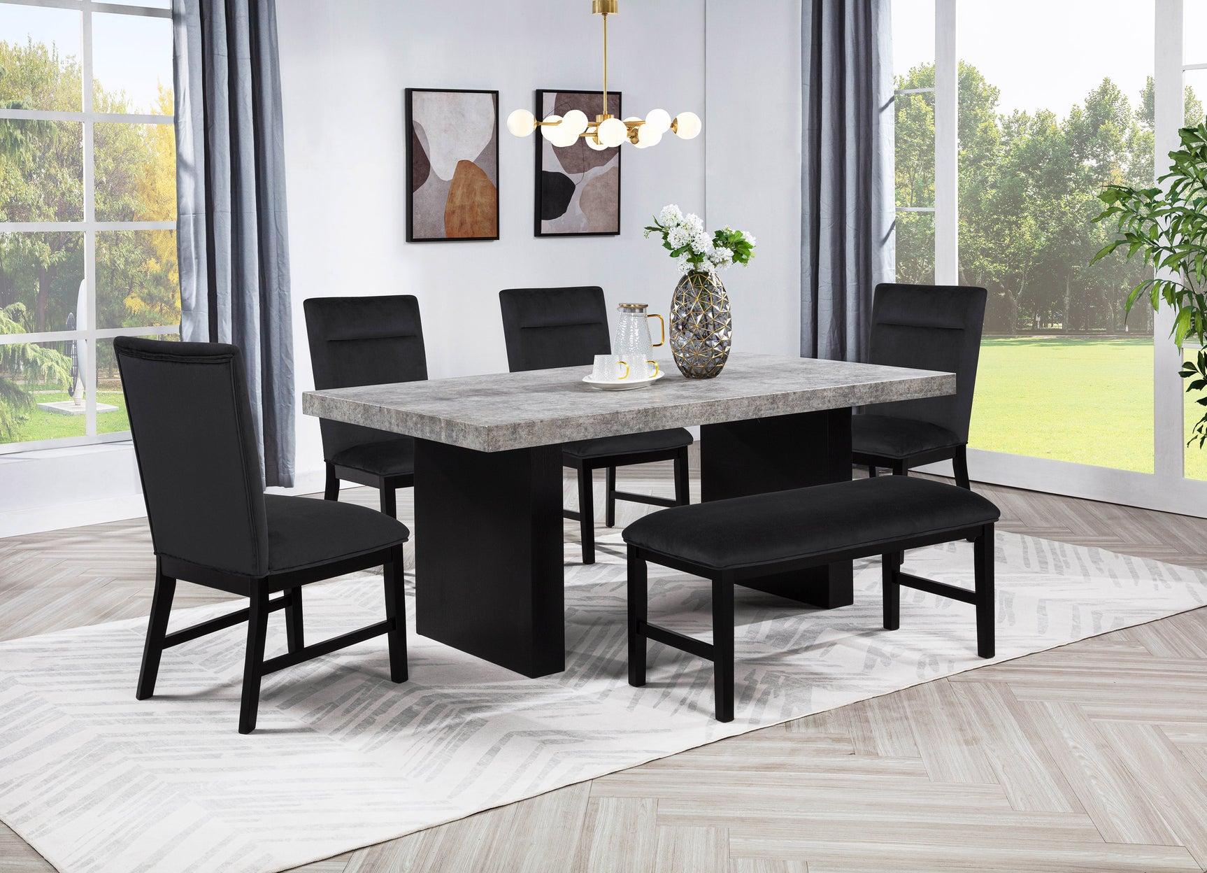 Sebastian Black/Gray Dining Table - Ornate Home