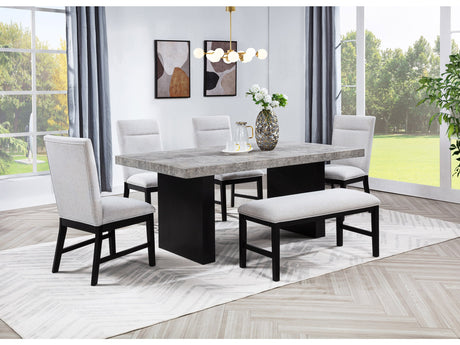 Sebastian Light Gray/Black Dining Set - Ornate Home