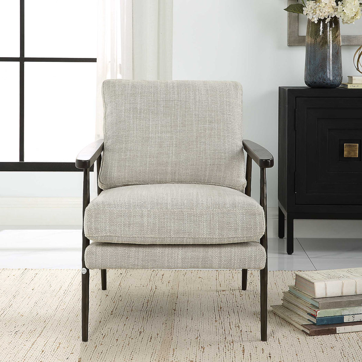 Sebastian White Cast Iron Accent Chair - Ornate Home