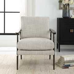 Sebastian White Cast Iron Accent Chair - Ornate Home