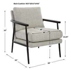 Sebastian White Cast Iron Accent Chair - Ornate Home