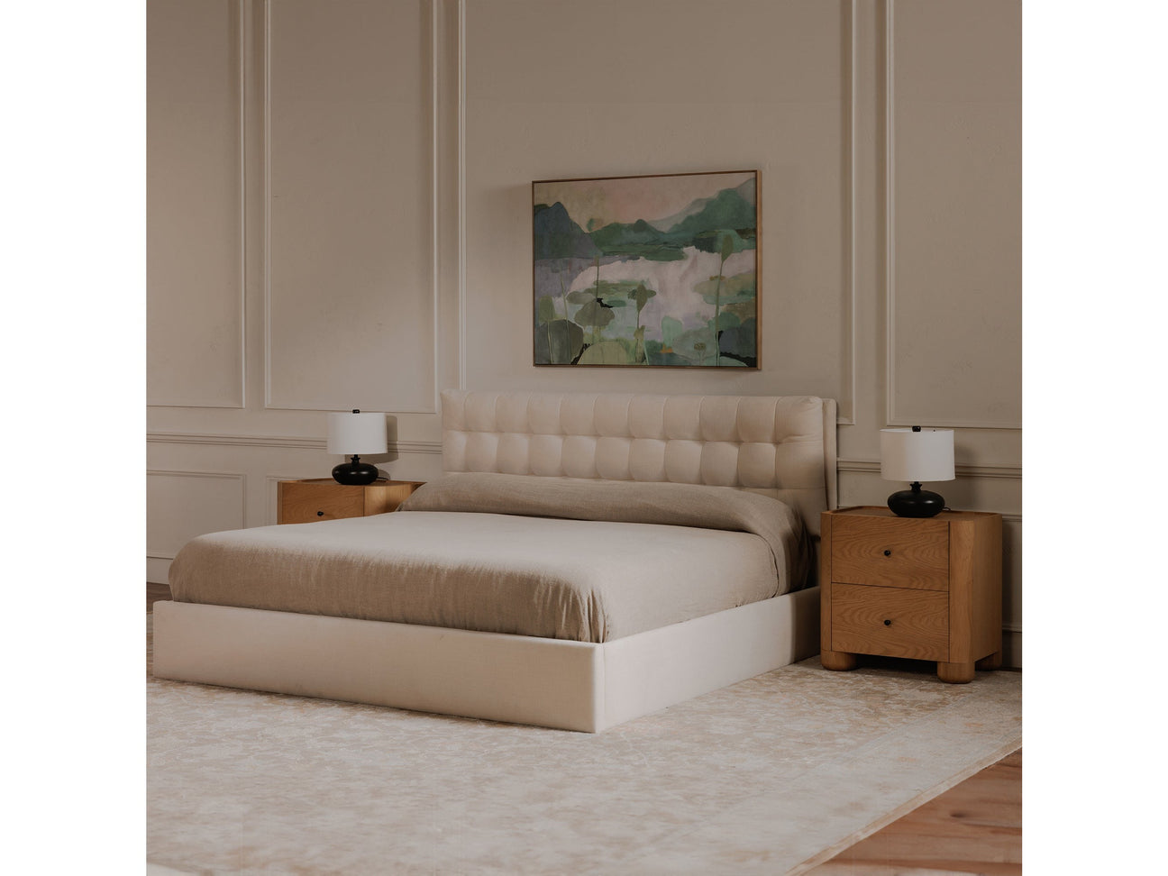 Sebastion Cream King Storage Bed - Ornate Home