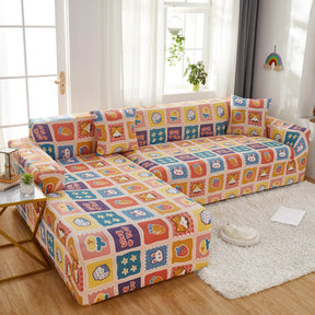 Sectional Sofa Covers, Super Stretch L Shape Couch Cover, Non Slip Slipcover with Elastic Bottom, Ideal for 1/2/3/4/5 Seater Sofas, Kids - Ornate Home