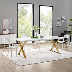 Sector White Gold Dining Table - Ornate Home