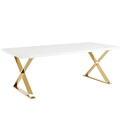 Sector White Gold Dining Table - Ornate Home