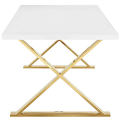 Sector White Gold Dining Table - Ornate Home