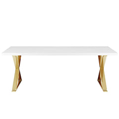 Sector White Gold Dining Table - Ornate Home