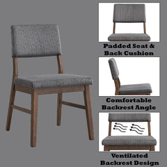 Seda Gray/Walnut Side Chair (Set of 2) - Ornate Home