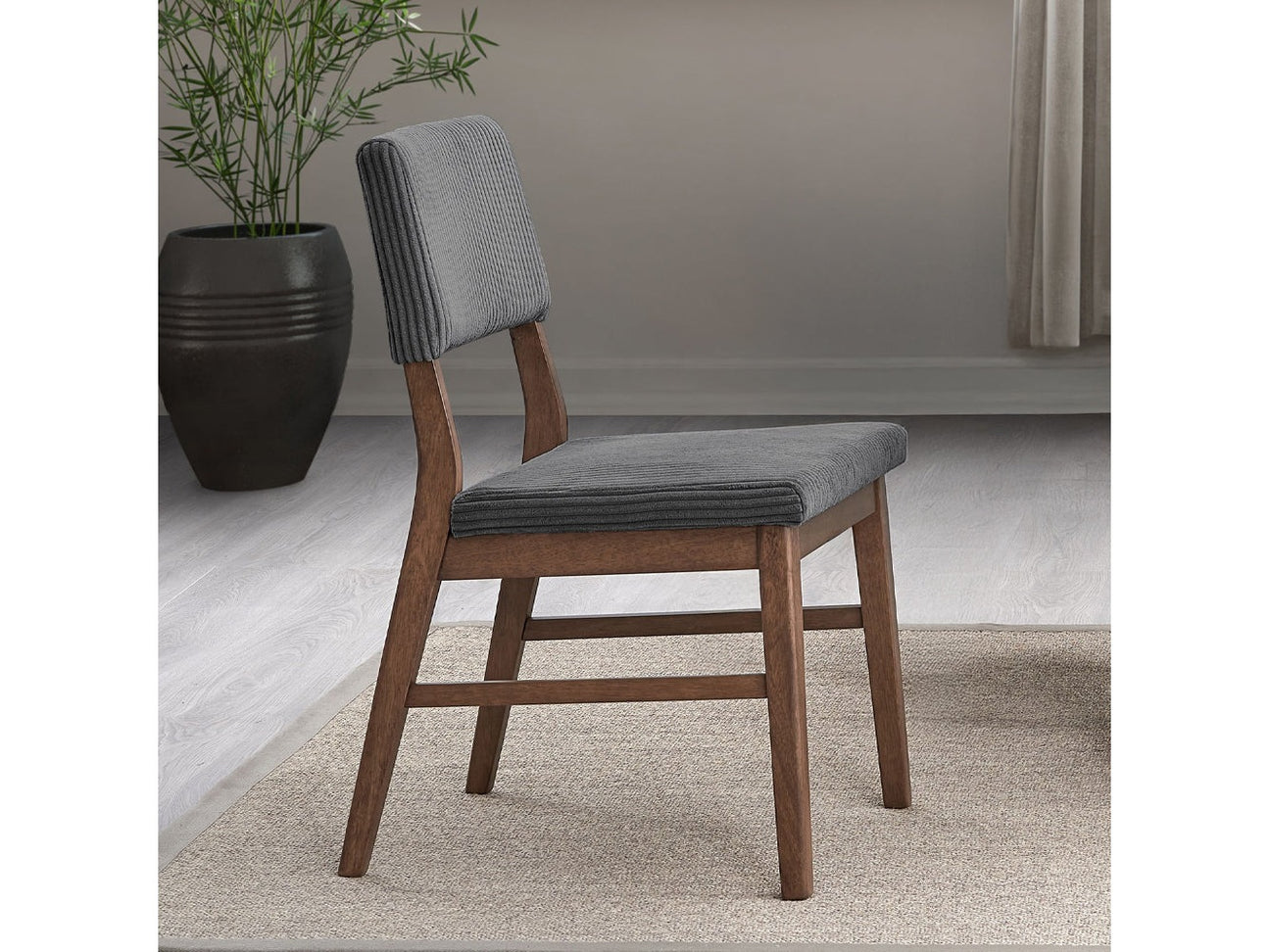 Seda Gray/Walnut Side Chair (Set of 2) - Ornate Home