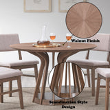 Seda Walnut Round Dining Table - Ornate Home