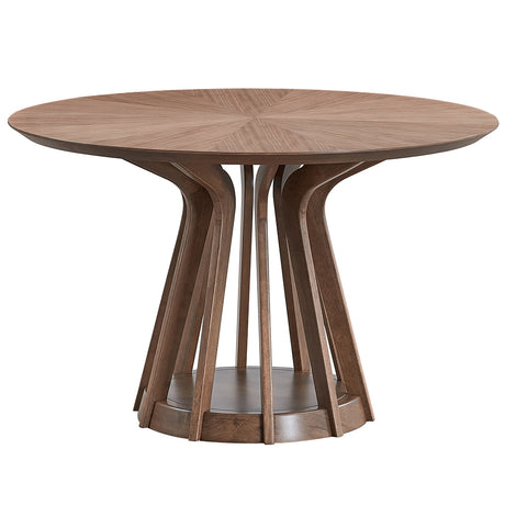 Seda Walnut Round Dining Table - Ornate Home