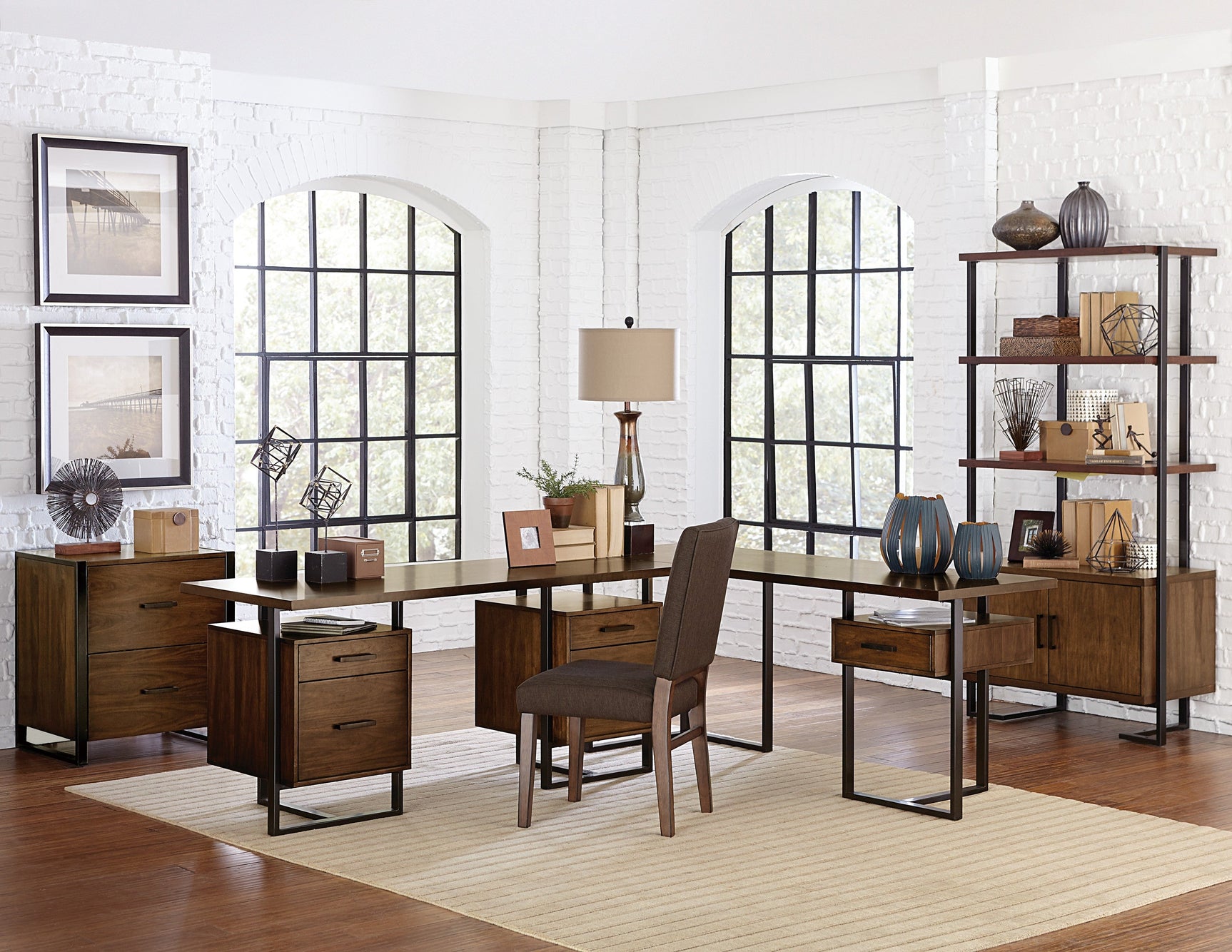 Sedley Walnut/Black File Cabinet - Ornate Home