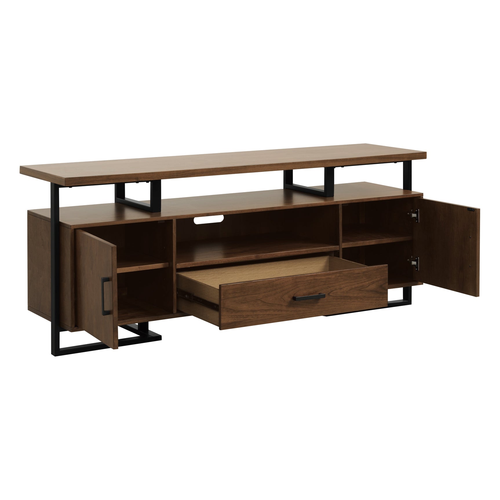 Sedley Walnut/Black TV Stand - Ornate Home