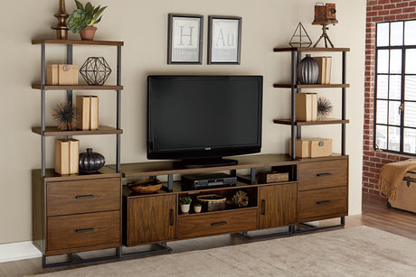 Sedley Walnut/Black TV Stand - Ornate Home