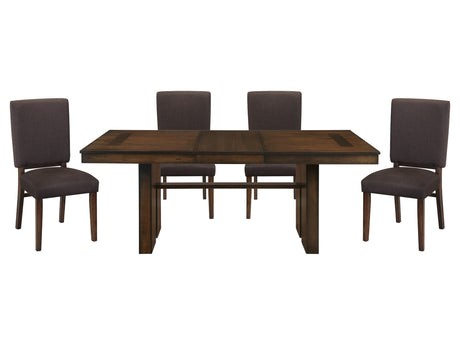Sedley Walnut-/ Chocolate 5-piece Dinig Table Set - Ornate Home