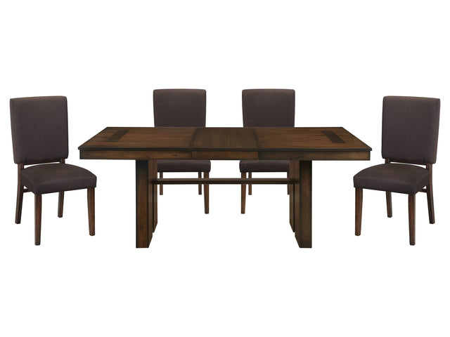 Sedley Walnut-/ Chocolate 5-piece Dinig Table Set - Ornate Home