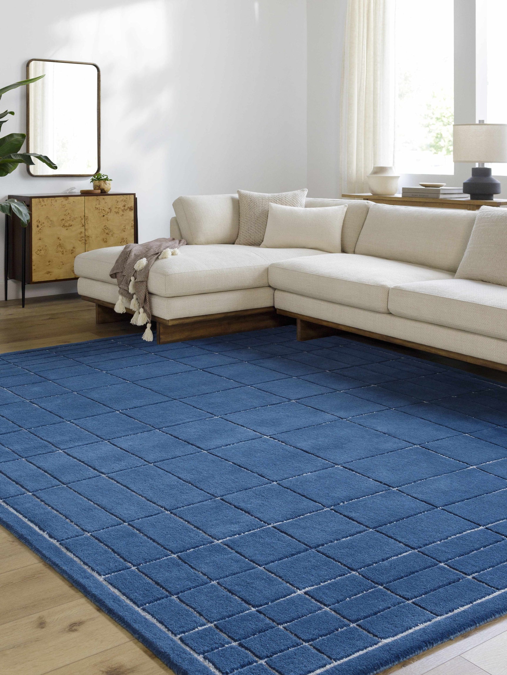 Sedna Navy Wool Area Rug - Ornate Home