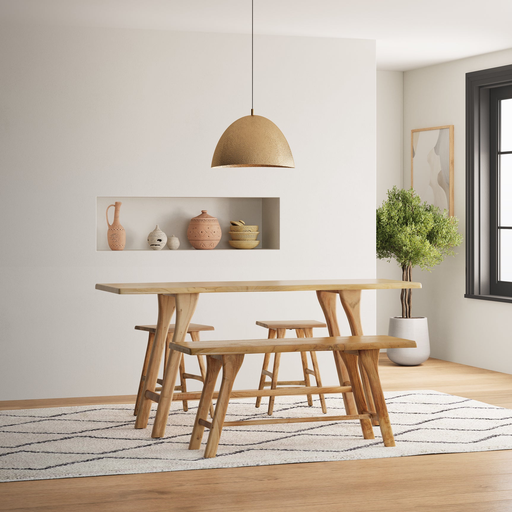 Sedona Natural Counter Bench - Ornate Home